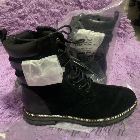 Black suede and leather bootie - Picture 4 of 5